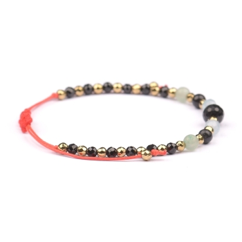 Bransoletka celebrytka TURMALIN + znak zodiaku PANNA zodiak